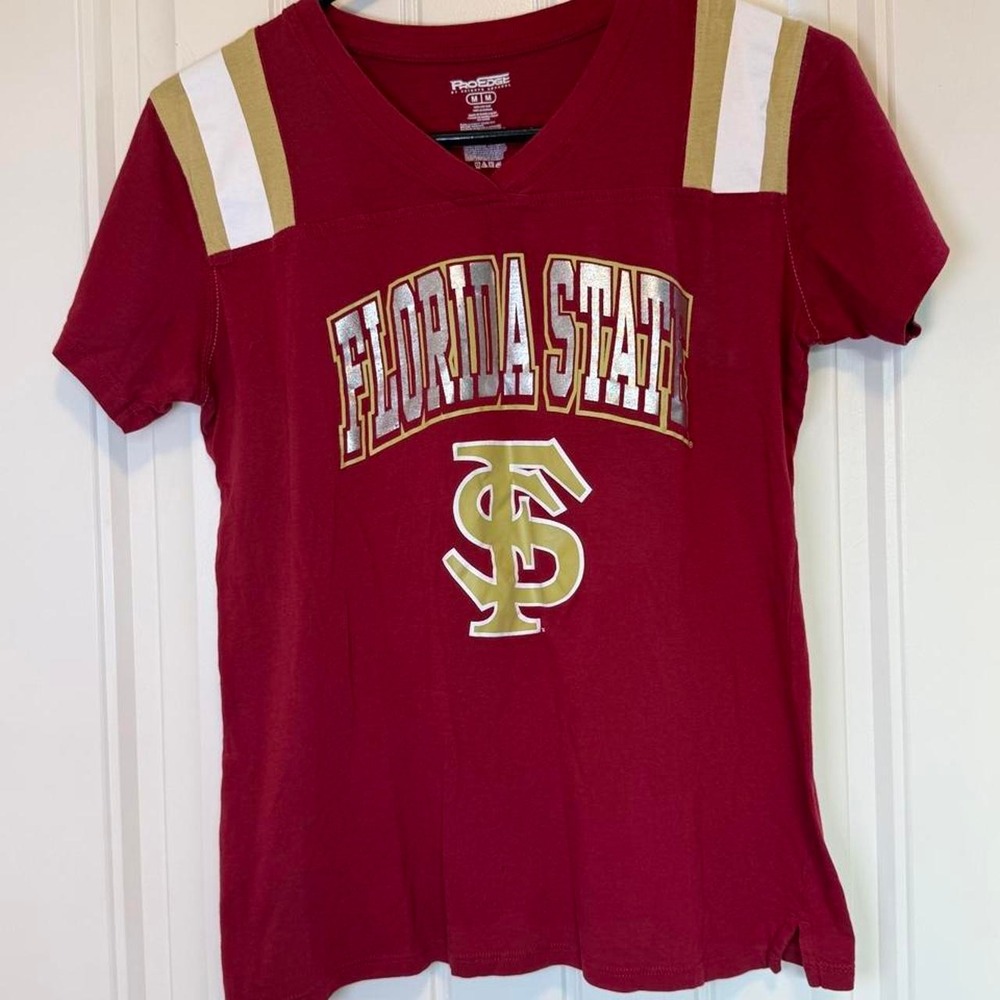 Florida State Seminoles Women's Jersey Style V-Neck T-Shirt Size Medium Pro Edge